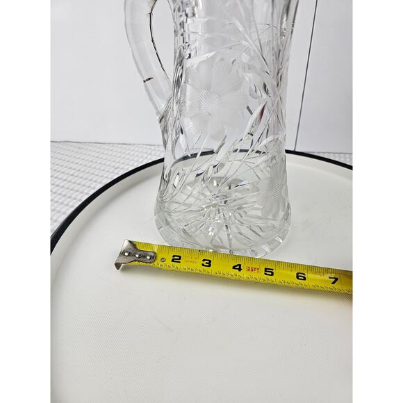 American Brilliant Cut glass heavy pitcher - Picture 5 of 5